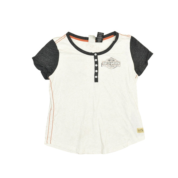 Harley-Davidson Tops - Harley-Davidson Women's Henley T-Shirt Gray White Size XL